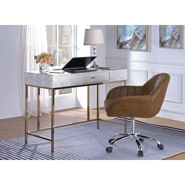 Orpha Silver Finish Modern Desk