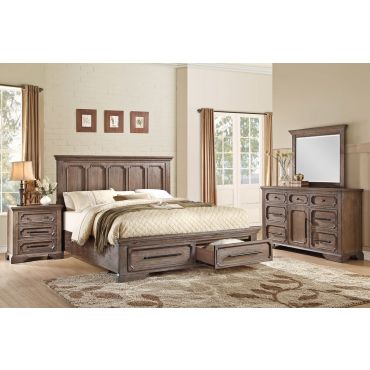 Palomino Rustic Wood Finish Bedroom Set