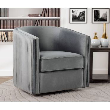 Parton Grey Velvet Accent Chair