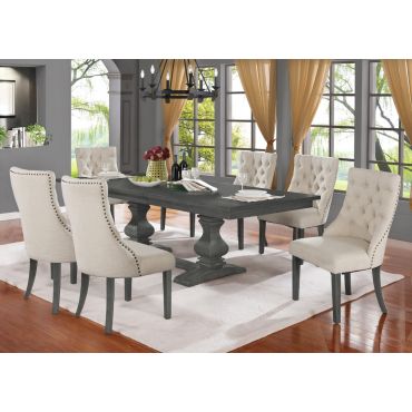 Paton Rustic Grey Dining Table Set