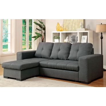 Patten Grey Fabric Sectional Sleeper