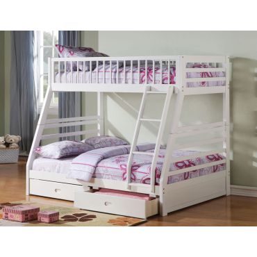 Patton White Finish Bunkbed With Drawers