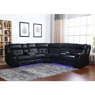 Payton Power Recliner Sectional With Lights