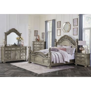 Pecardo Platinum Gold Bedroom Collection