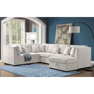 Pecos Beige Sectional With Sleeper
