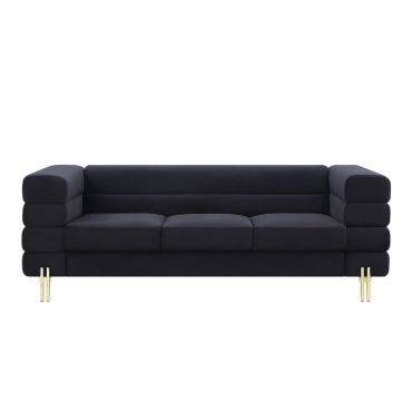 Pedro Black Velvet Modern Sofa