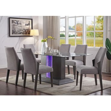 Pervis Modern Glass Top Dining Table