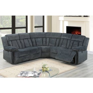 Peter Grey Chenille Power Recliner Sectional