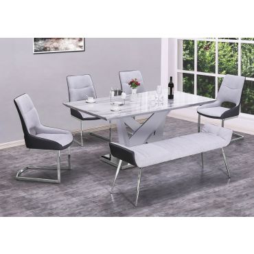 Piero Faux Marble Top Table Set