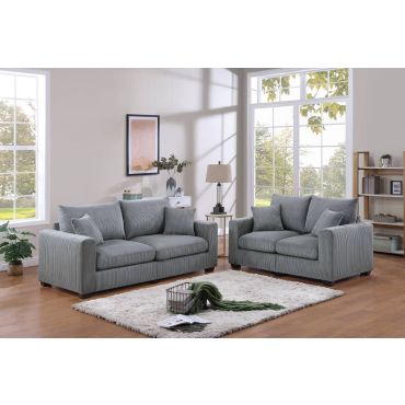 Porter 2-Piece Sofa Set Grey Corduroy