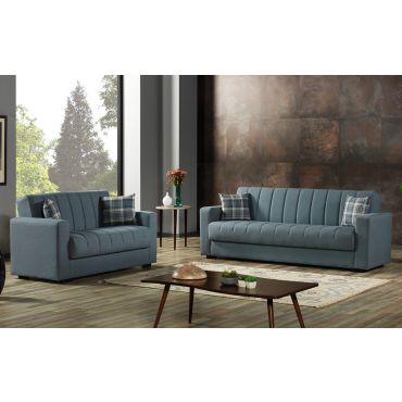 Portland Blue Fabric Sofa Sleeper