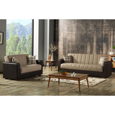 Portland Brown Sofa Sleeper With Storage