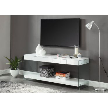 Preva White Lacquer Modern TV Stand