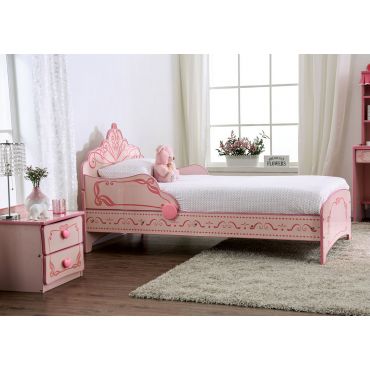 Princess Pink Finish Twin Size Bed