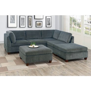 Qezzy Grey Chenille Modular Sectional