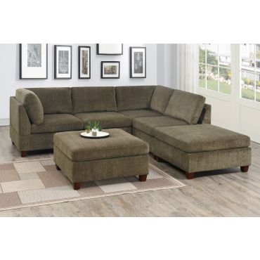 Qezzy Grey Chenille Modular Sectional