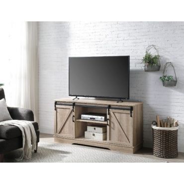 Quent TV Console Rustic Oak Finish