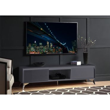 Rada Grey Lacquer TV Stand With LED Light
