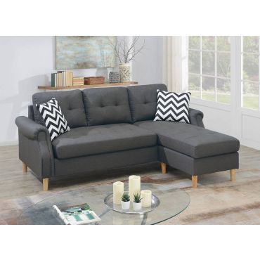 Randa Grey Linen Reversible Sectional