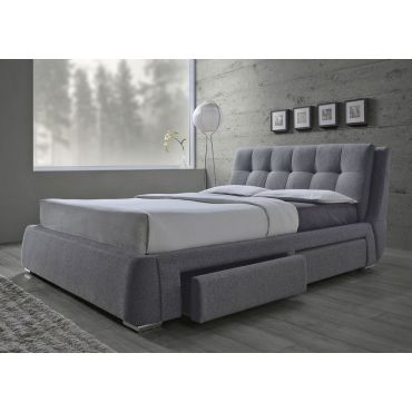 Randale Grey Fabric Storage Bed