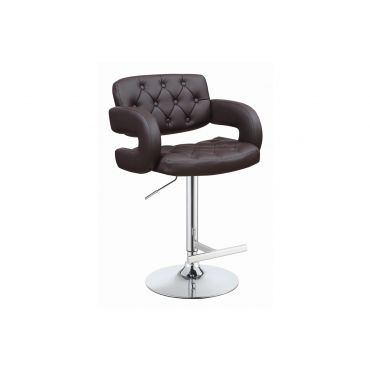 Reagan Brown Tufted Leather Barstool