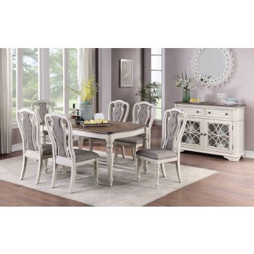 Rebecca White Wash Dining Table Set