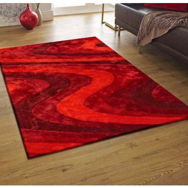 Red Living Shag Area Rug 112