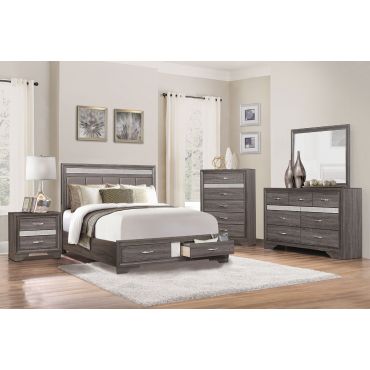 Redondo Rustic Grey Finish Bedroom Set