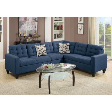 Reeve Modular Sectional Navy Linen Fabric