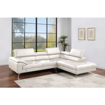 Renata White Leather Sectional