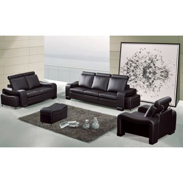 Rene Contemporary Leather Sofa Set