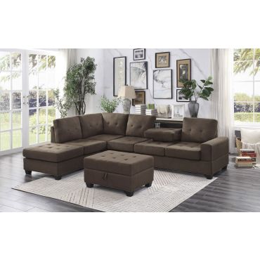 Renton Chocolate Microfiber Sectional