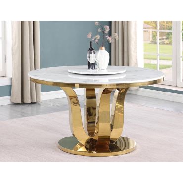 Reyna White Marble Top Dining Table