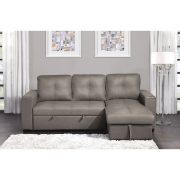 Richie Taupe Microfiber Sectional Sleeper