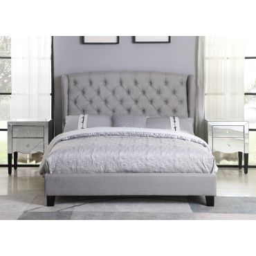Richmond Tufted Grey Linen Bed