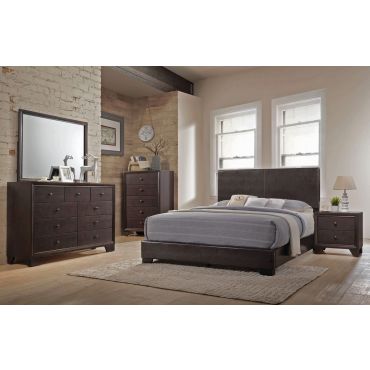 Ridge Contemporary Leather Bed 