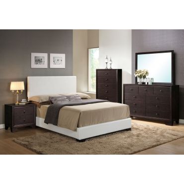 Ridge White Leather Bed