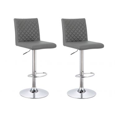 Riga Grey Leather Barstools