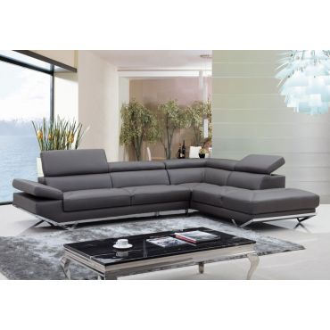 Rigatto Modern Sectional Gray Eco Leather