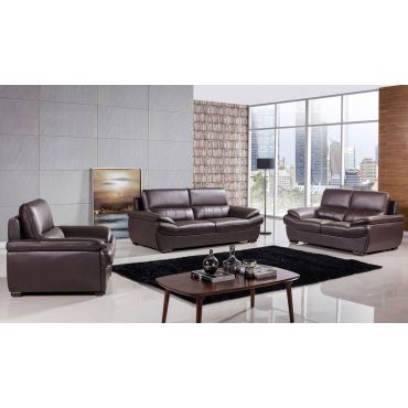 Rogelio Chocolate Genuine Leather Sofa