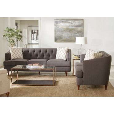 Rolyn Button Tufted Fabric Sofa