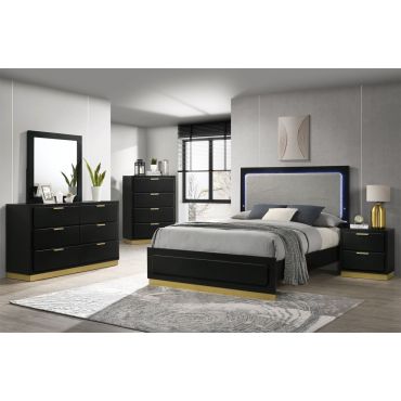 Romana Black Modern Bedroom Set