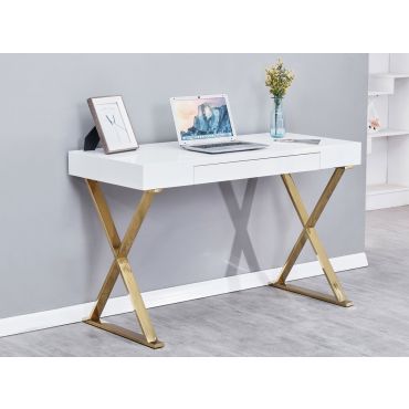 Roreti Writing Desk Gold Finish Base