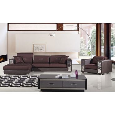 Rouge Burgundy Modern Sectional Sofa Set