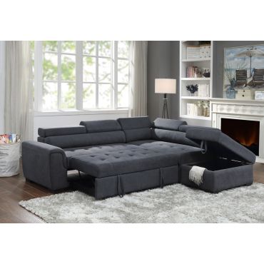 Ruben Dark Grey Sectional Sleeper