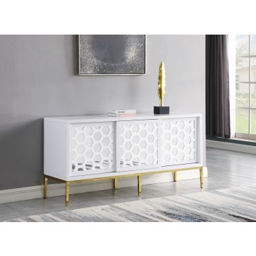 Russo White Sideboard With Gold Legs