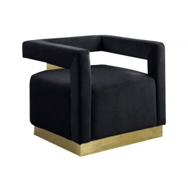 Saba Black Velvet Modern Accent Chair