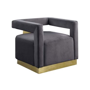 Saba Grey Velvet Accent Chair