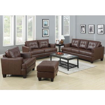 Samuel Brown Leather Living Room