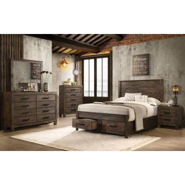 Sandra Rustic Brown Storage Bed